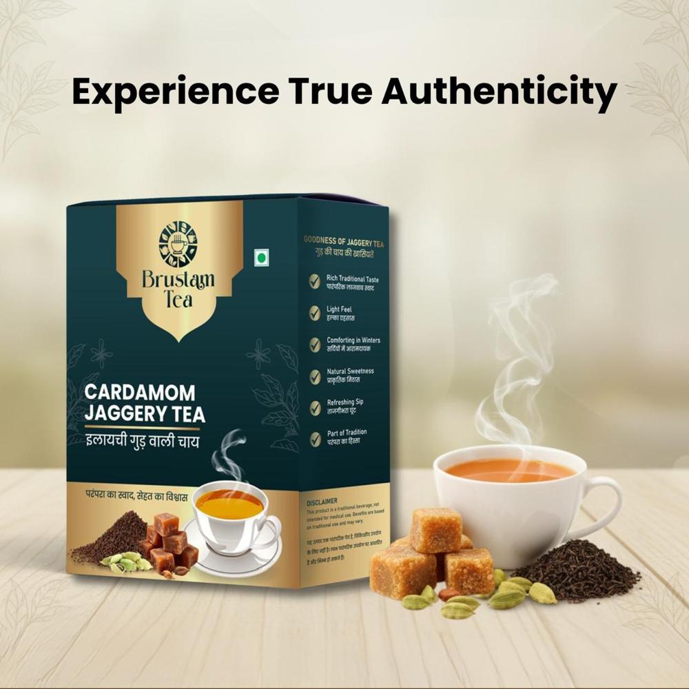 Brustam Cardamom Jaggery Tea - Color: Brown