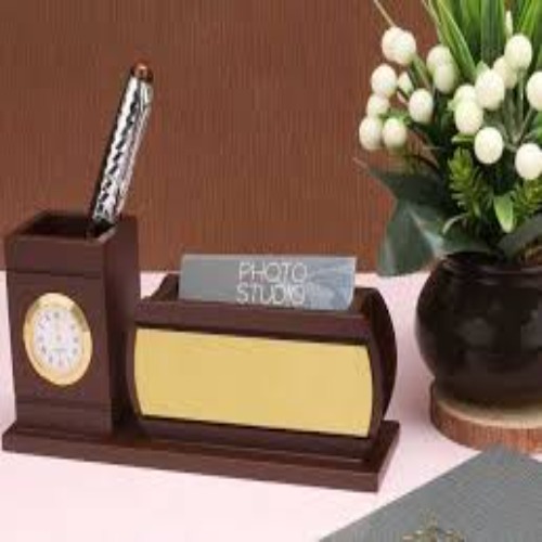 Plywood Rectangular Brown Wooden Desk (SS-153)