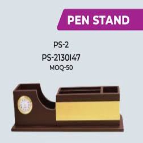 Brown Wooden Desk With Clock (SS-155)