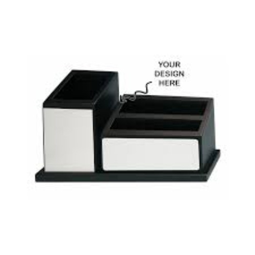 Rectangular Black Wooden Pen Stand Holder (SS-156)