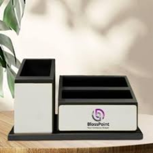 Rectangular Black Wooden Pen Stand Holder (SS-156)