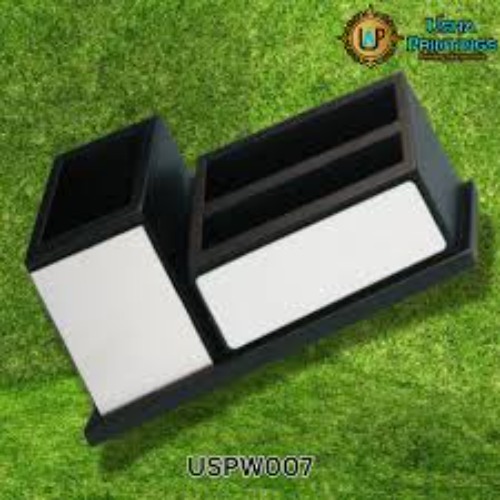 Rectangular Black Wooden Pen Stand Holder (SS-156)
