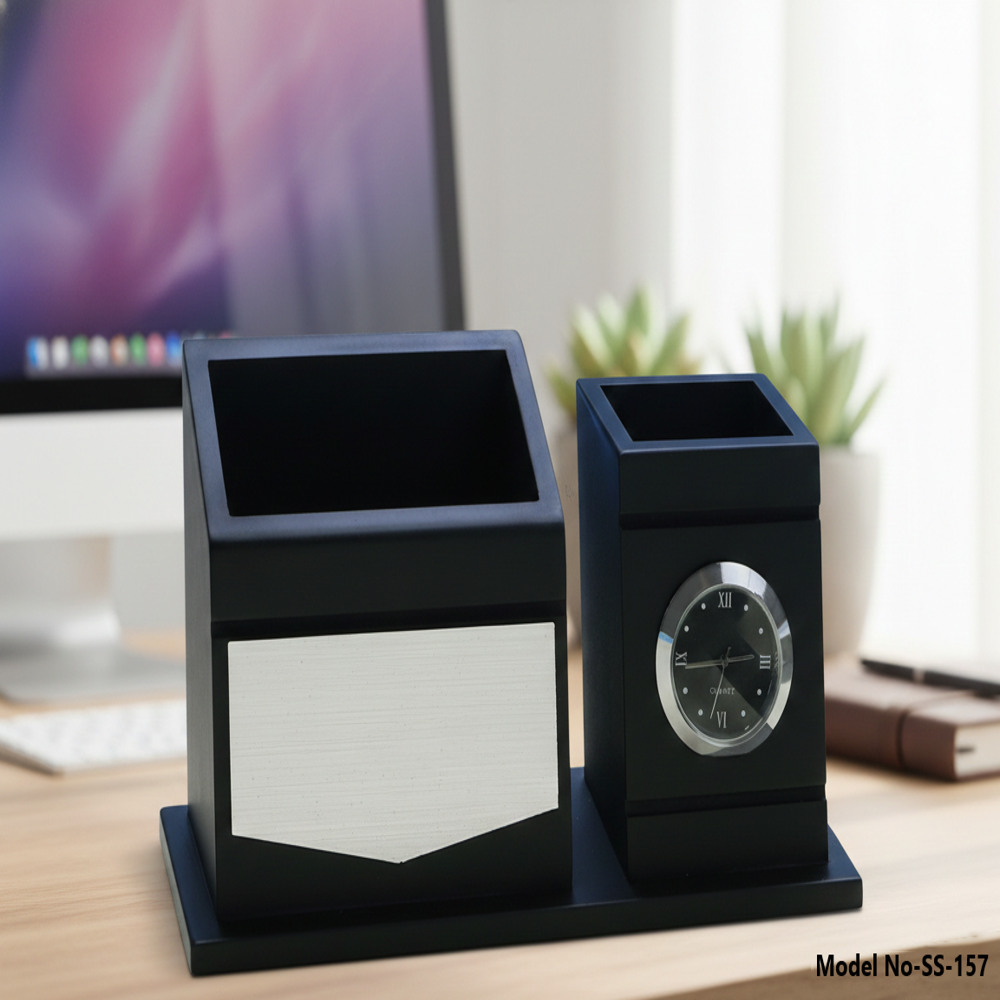 Wooden Desk Organizer Pen and Pencil Stand (SS-157)