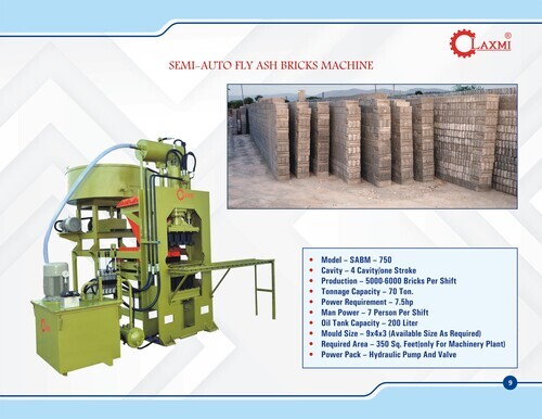 Semi Automatic Flyash Brick Making Plant