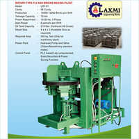 Rotary Type Flyash Bricks Making Plant - Cast Iron, Green, 7.5 Hp Motor | Plc Controlled, Multiple Molds, Dust Shield, Heavy Duty Frame