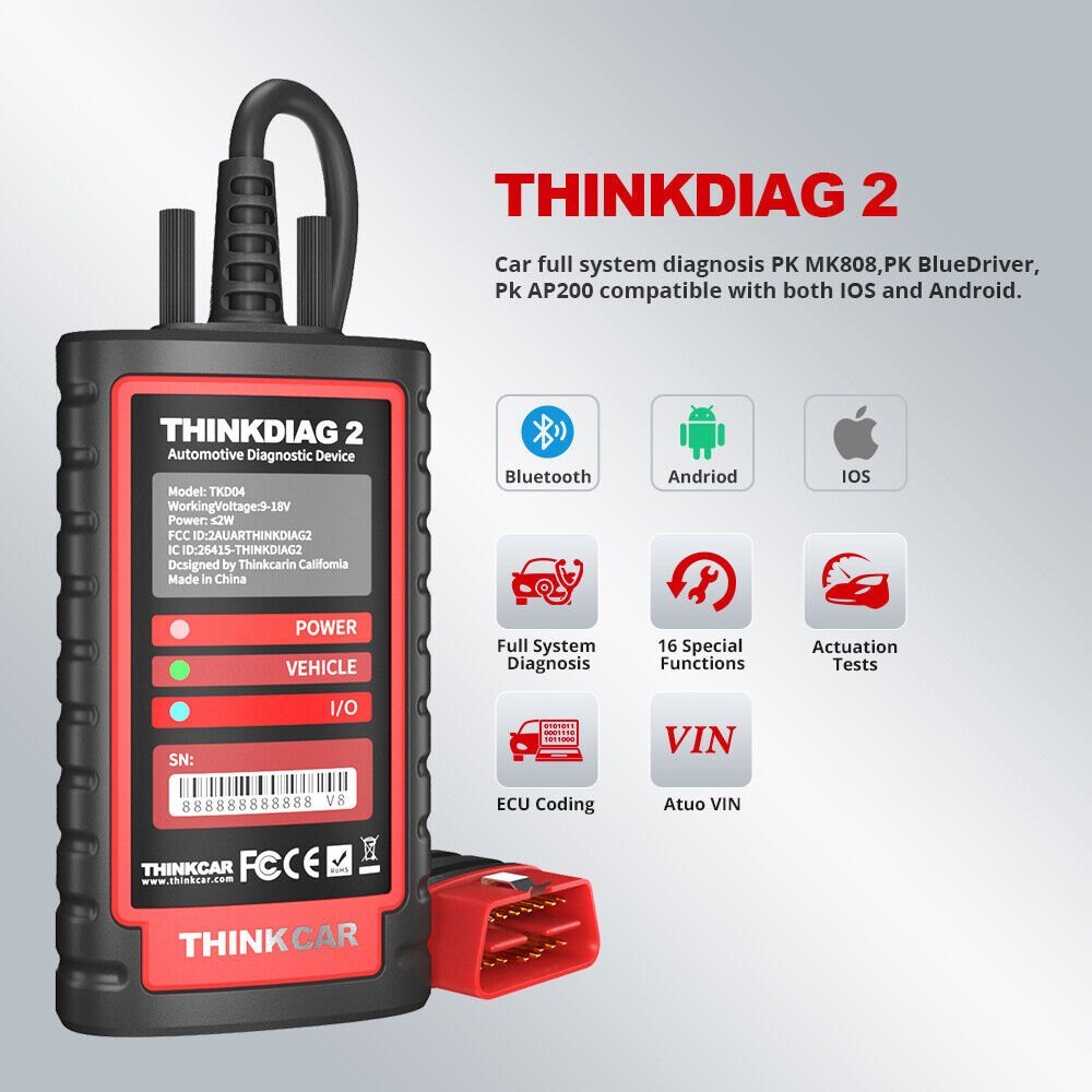 Thinkdiag 2 Car Scanner - Color: Black