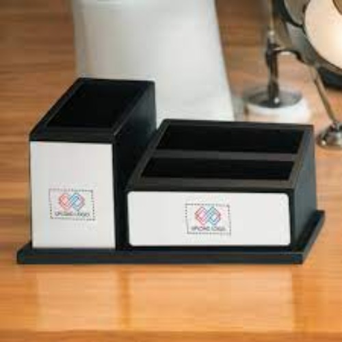 Rectangular Black Wooden Pen Stand Holder (SS-156)