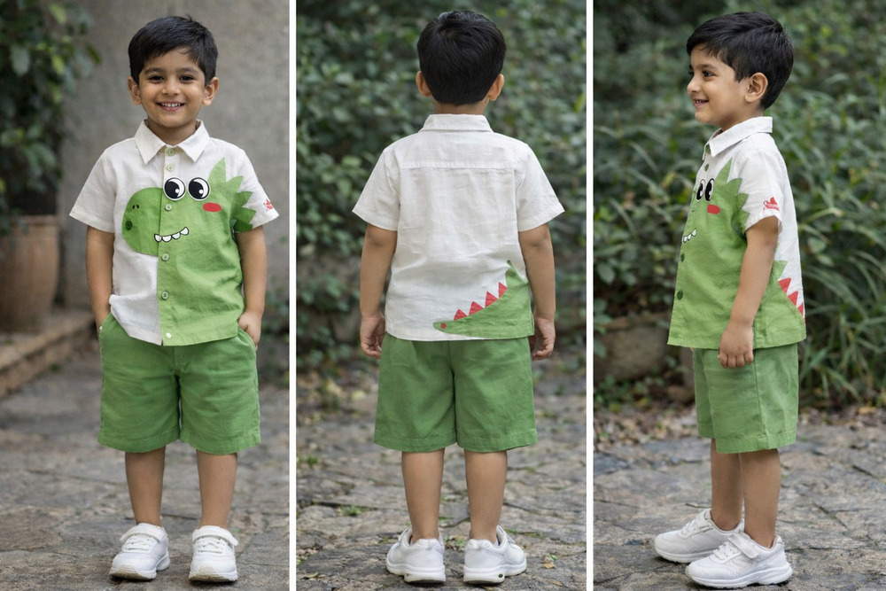 Amazing Boy Shirt And Shorts Dress Cotton - Color: Multi Colour