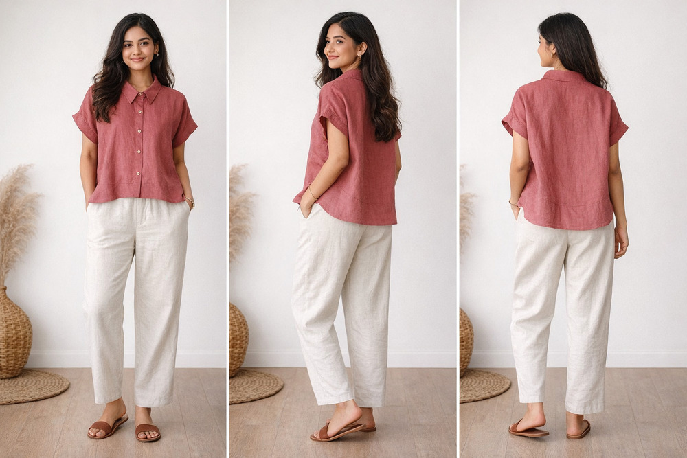 linen Ladies Designer Top