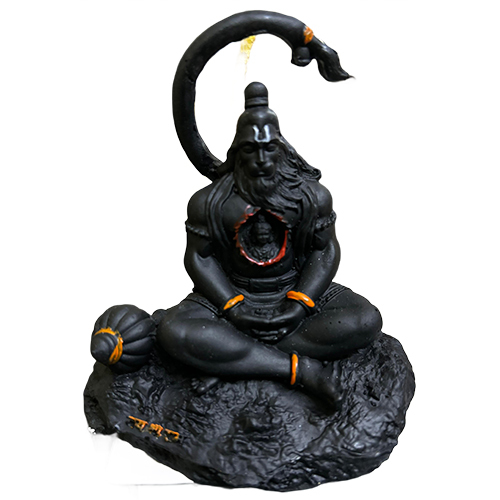 Resin Adhvik Meditating Hanuman - Color: Black