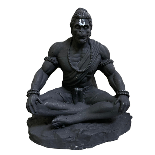 Resin Adordecor Hanuman Idol In Meditating Pose - Color: Black