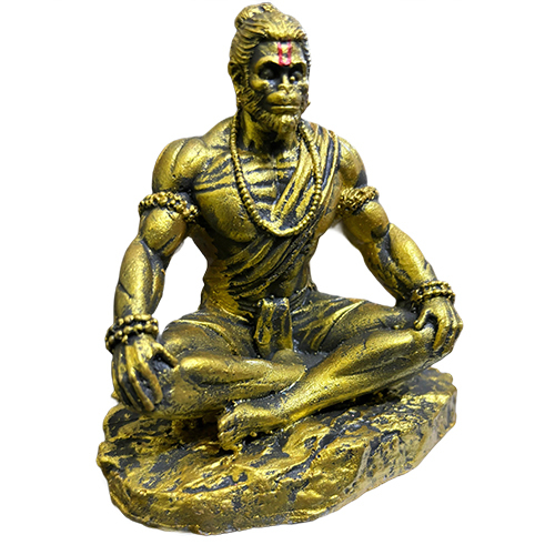 Resin Aurance Golden Resin Statue Of Lord Hanuman - For Use In: Household