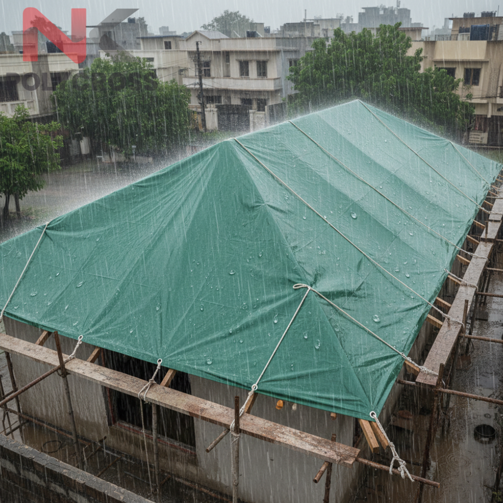 Roof Cover Tarpaulin - Color: Blue/yellow