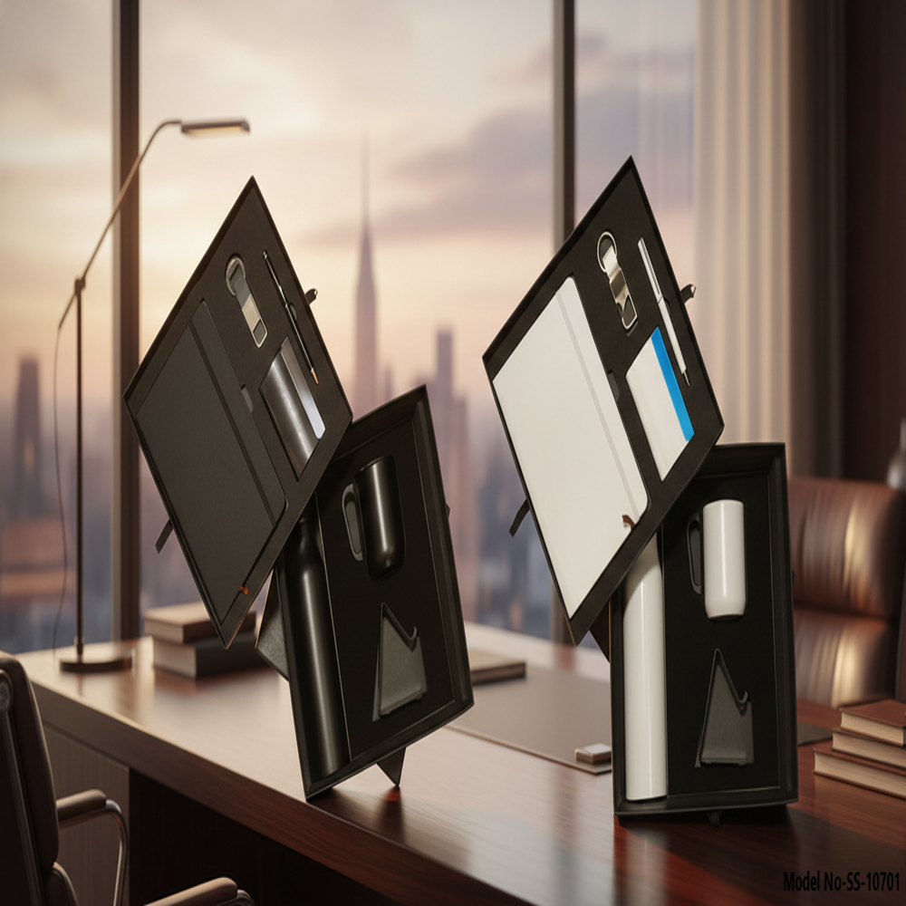 Luxury Executive Desk Organizer Gift Set with Notebook, Pen, Mug, Flask & Professional Accessories (SS-10701)