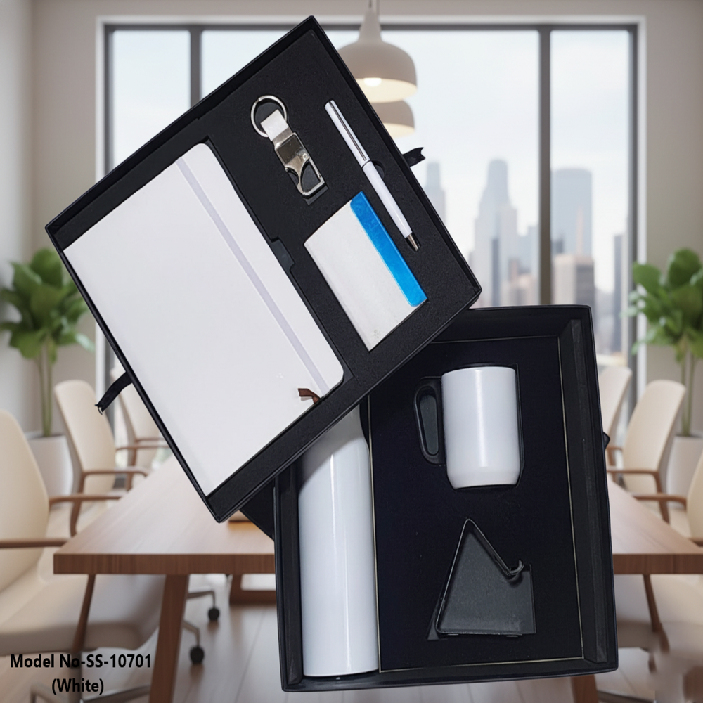 Luxury Executive Desk Organizer Gift Set with Notebook, Pen, Mug, Flask & Professional Accessories (SS-10701)