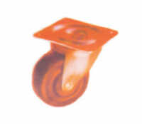 Light Duty Press Steel Caster - Color: Orange