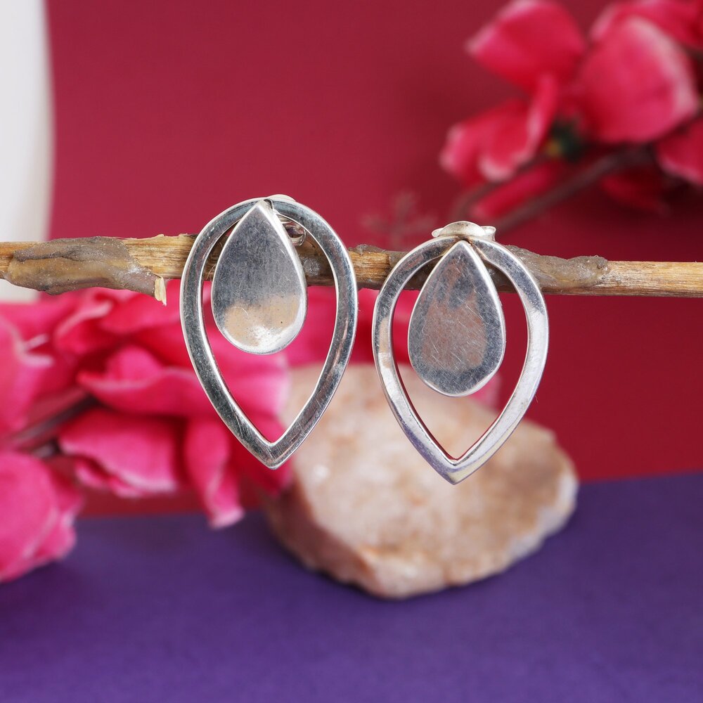Silver Teardrop Earrings for Women | Minimalist Jewelry Gift
