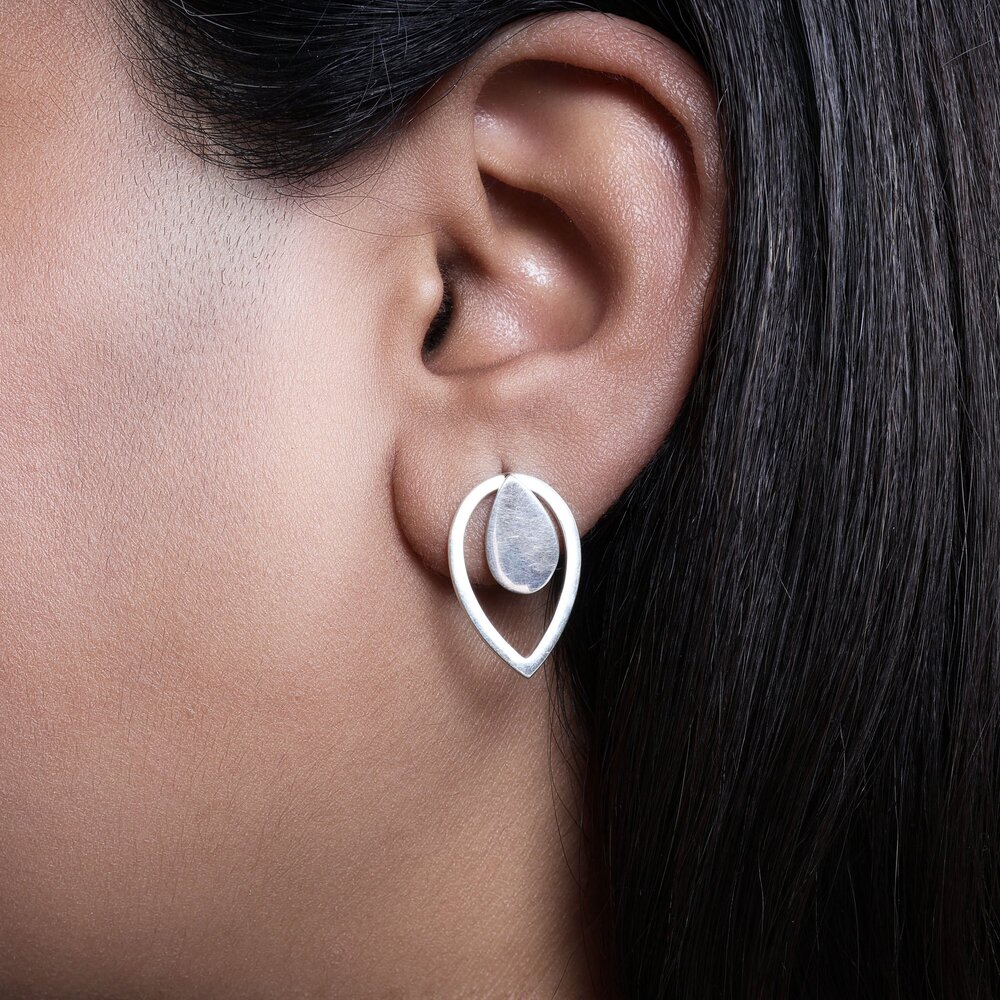 Silver Teardrop Earrings for Women | Minimalist Jewelry Gift