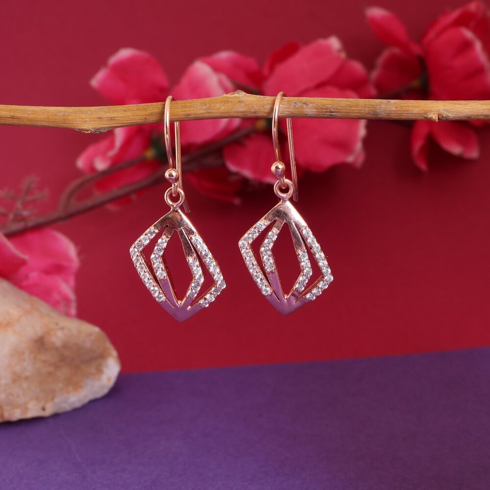 Rose gold plating Diamond-Cut Earrings for Women | Dangle Earrings Gift