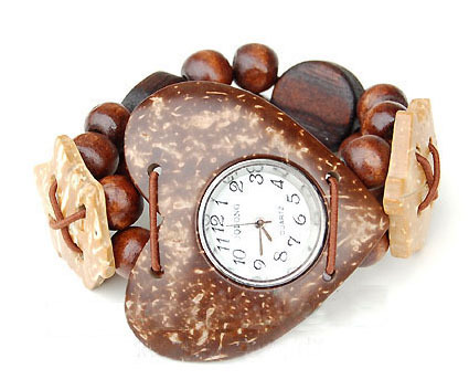 नारियल शैल हस्तकला घड़ी