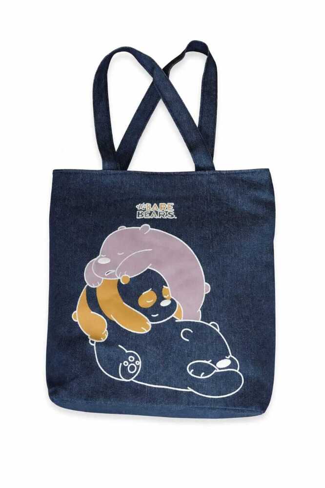 Printed Cotton Tote Bag - Color: Blue