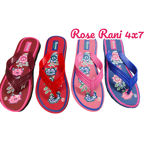 4X7 Rose Rani Hawai Chappal - Color: Multicolor