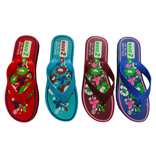 4X7 Rose 2 Hawai Chappal - Color: Multicolor