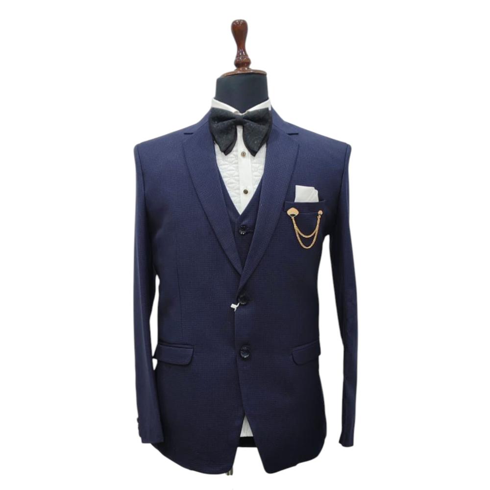 Mens  Designer 3 Piece Party Wear Suit with Blazer Waistcoat & Trouser