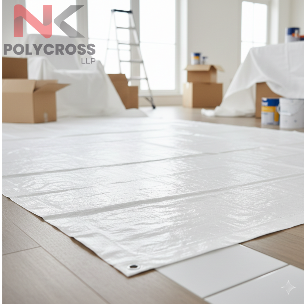 Floor Protection Tarpaulin - Color: Blue/yellow