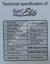 MATE ELITE AIRPURIFIER MACHINE