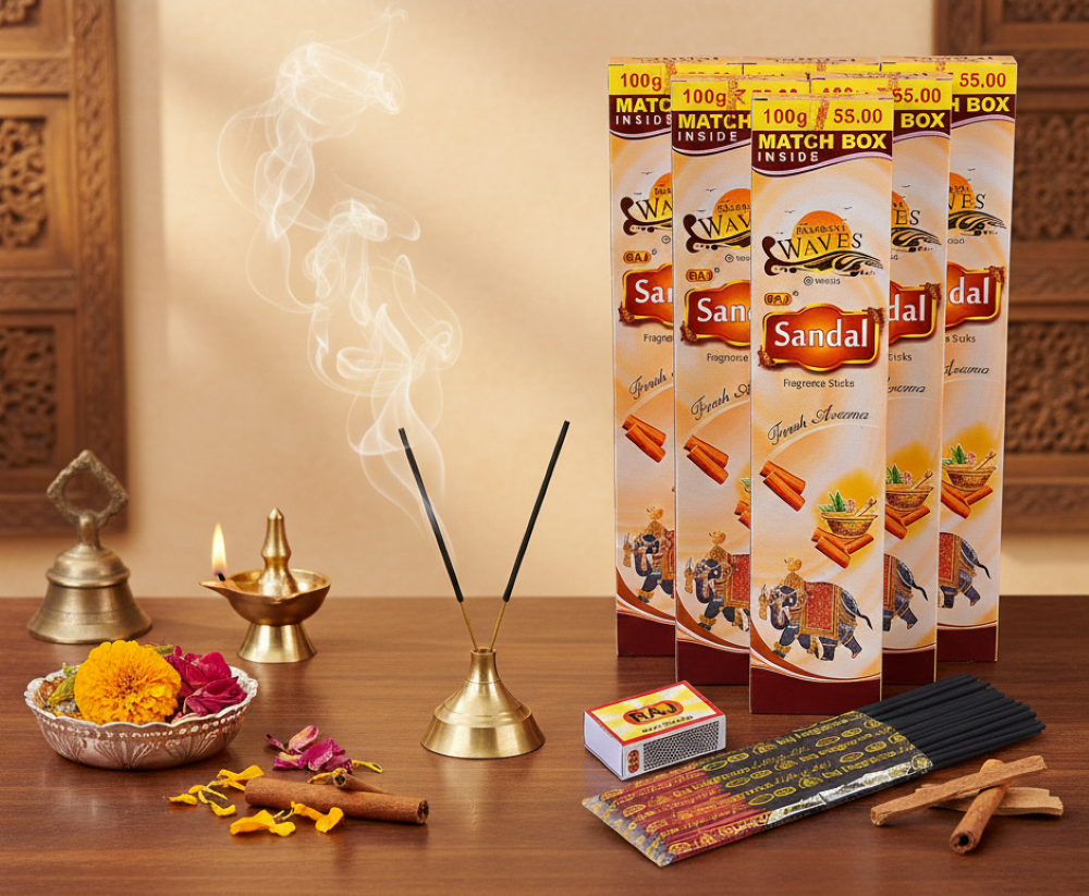 Fragrant Waves Sandal Incense Sticks