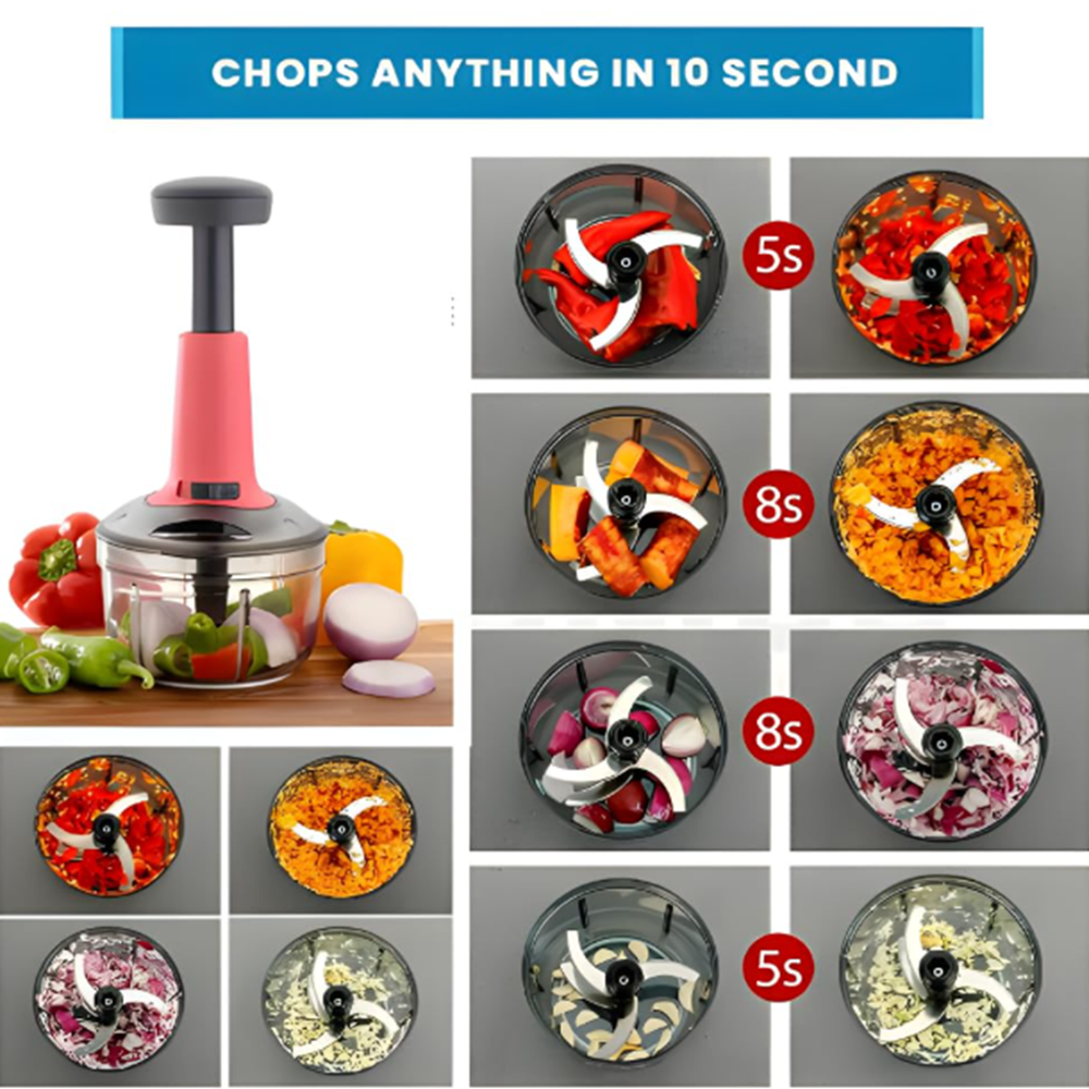 Push Chopper - Capacity: 650 Milliliter (Ml)