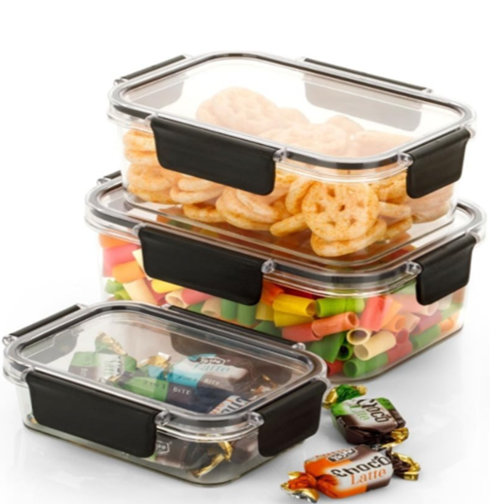 3 Pcs Airtight Container Set - Capacity: 1200 Milliliter (Ml)
