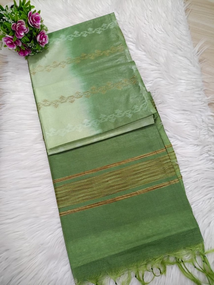 Green Color Fancy Art Tusaar Silk Saree - Color: Different Available