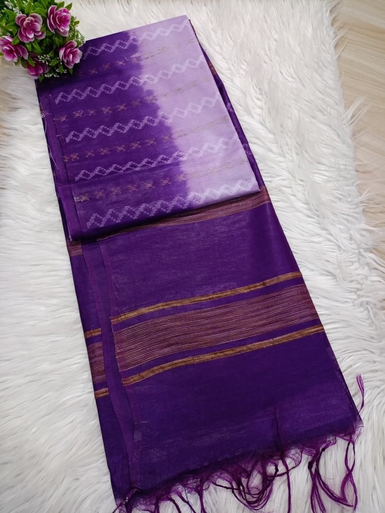 Purple Color Fancy Art Tusaar Silk Saree - Color: Different Available
