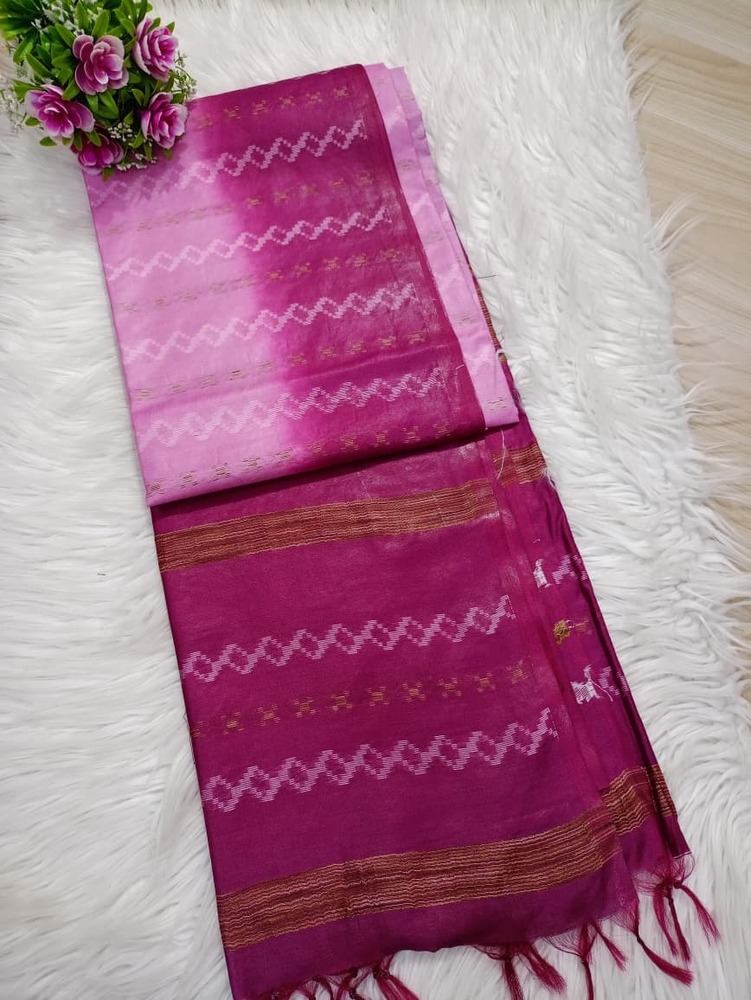 Rani Color Fancy Art Tusaar Silk Saree