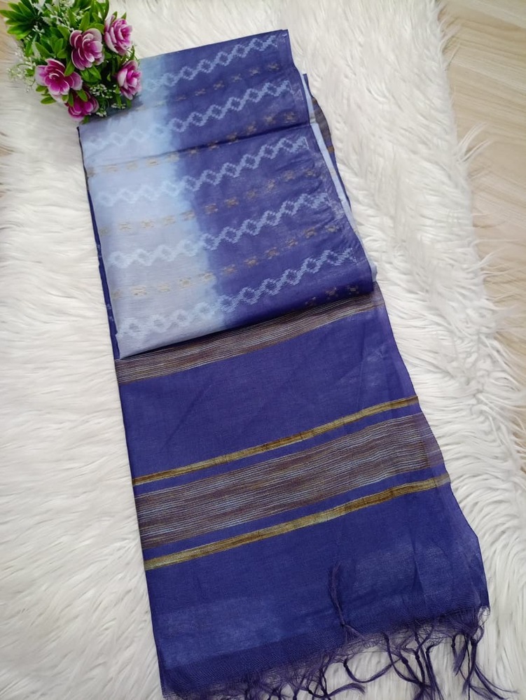Blue Color Fancy Art Tusaar Silk Saree - Color: Different Available