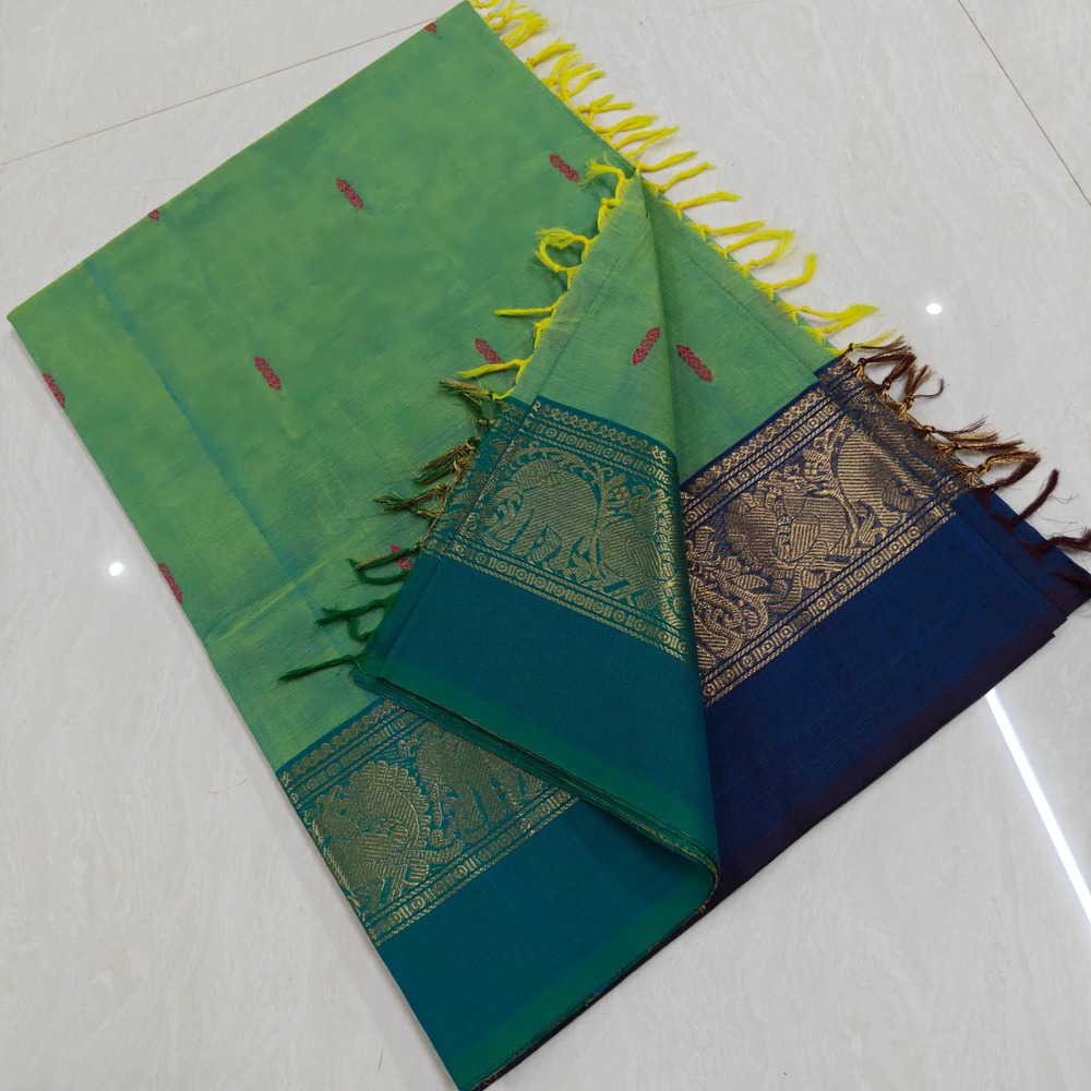 Light Green Color Kanchi Cotton Sarees