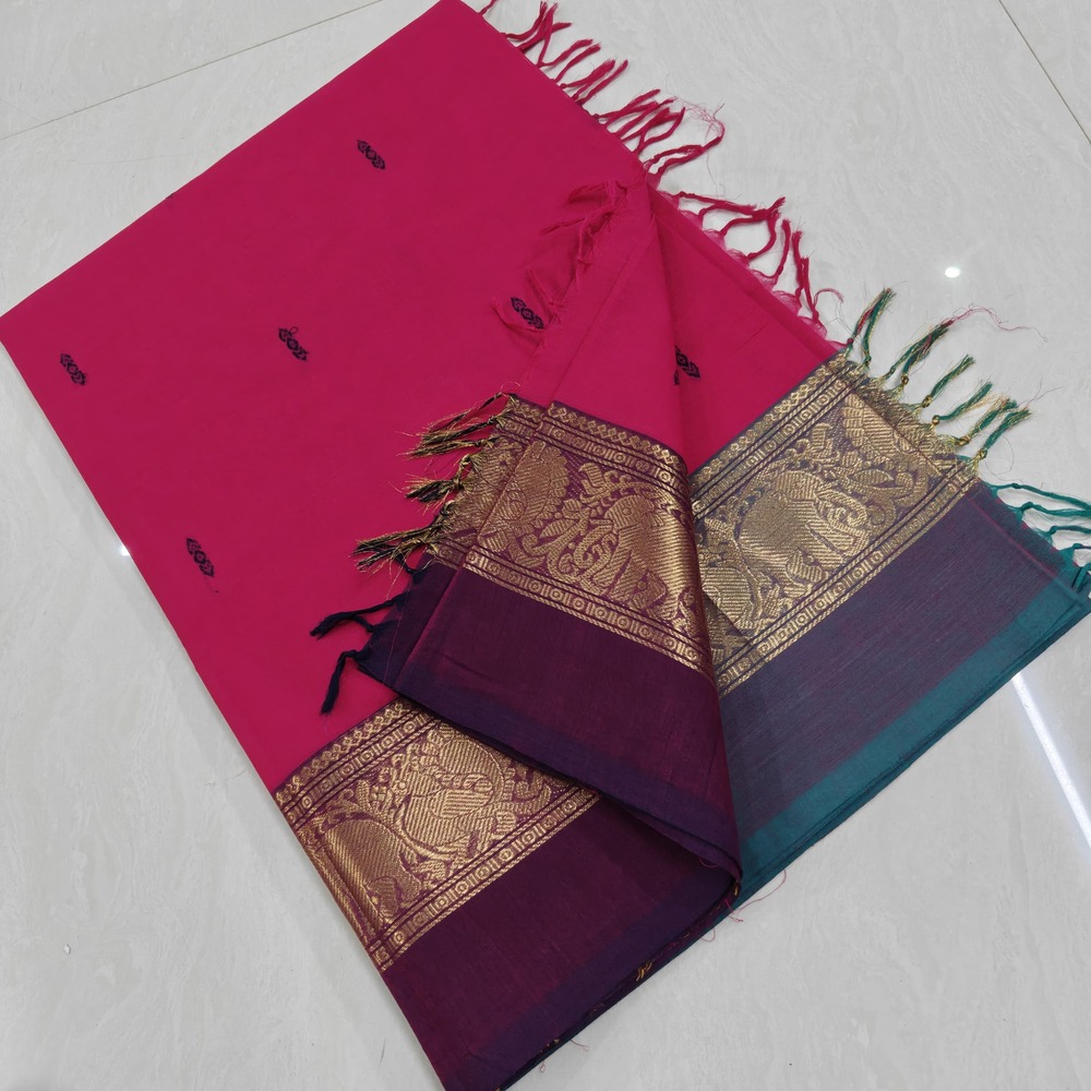 Pink Color Kanchi Cotton Sarees