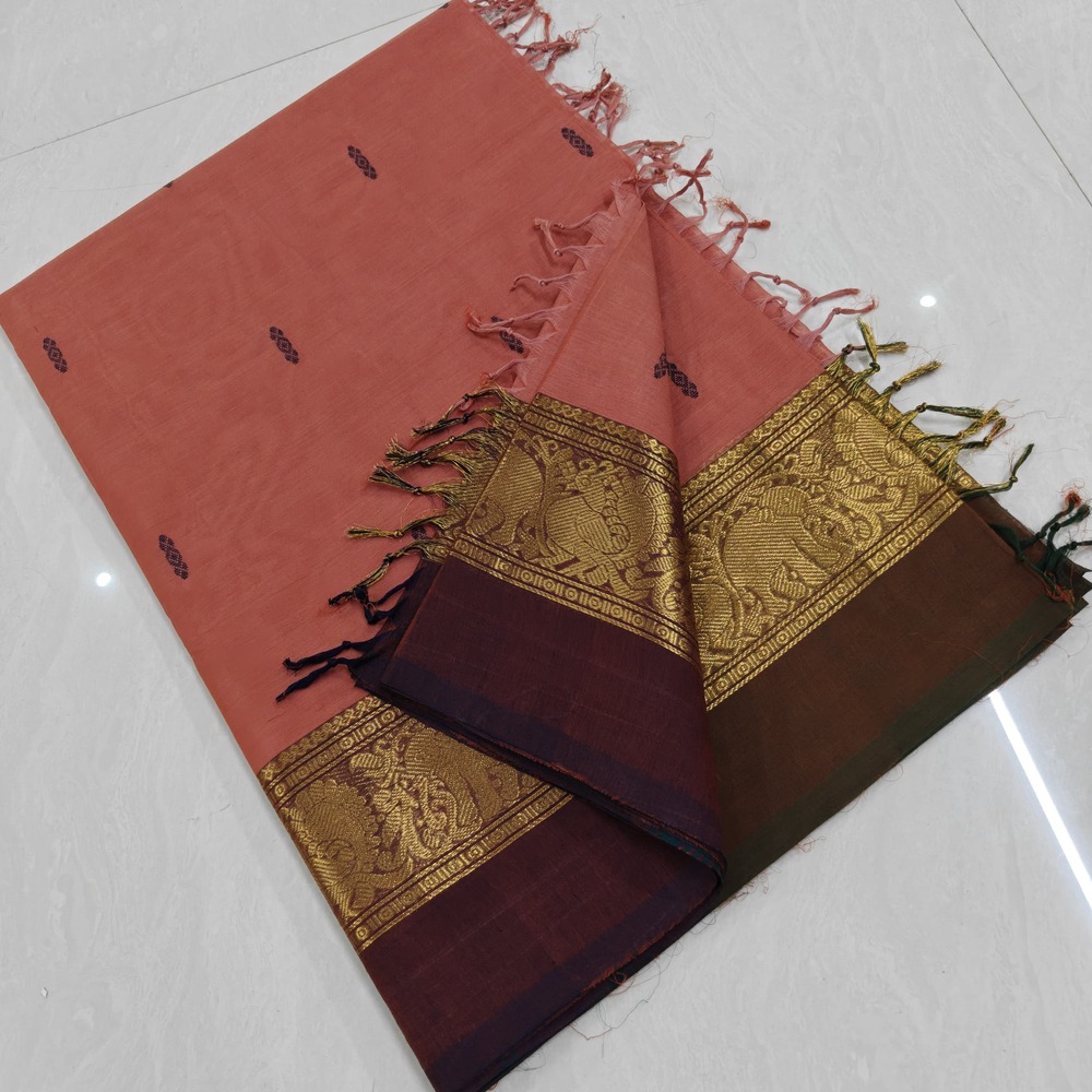 Kanchi Cotton Saree With Running Blouse