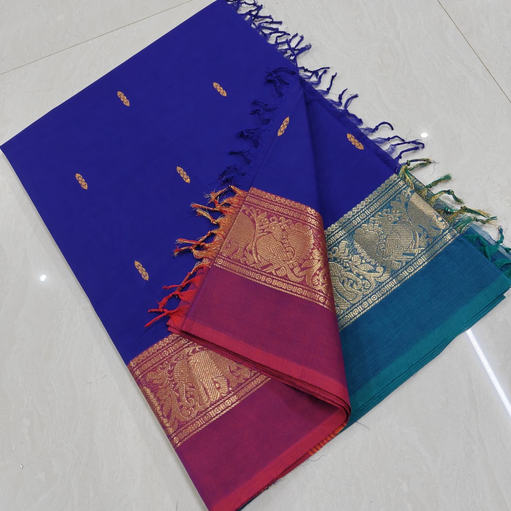 Kanchi Cotton Saree With Running Blouse