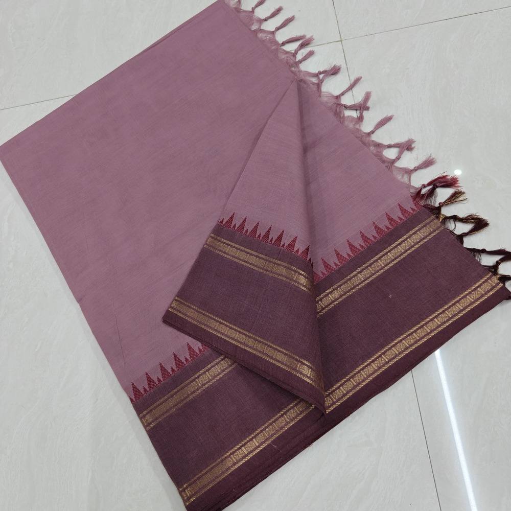 Pure Cotton Count Plain Saree
