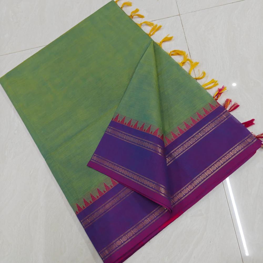Sea Green Blouses Cotton Count Plain Saree