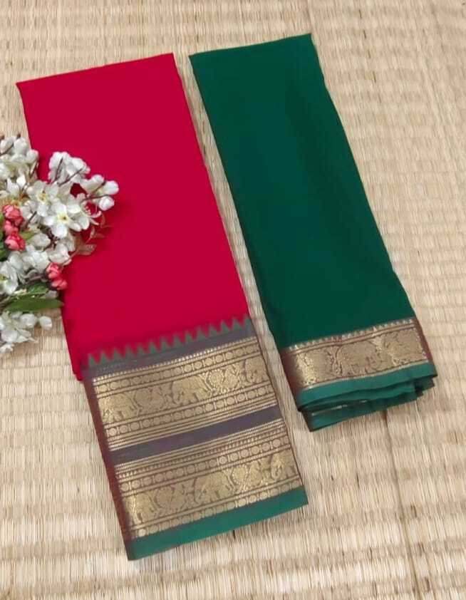 Red Color Pure Chettinad Cotton Half Saree
