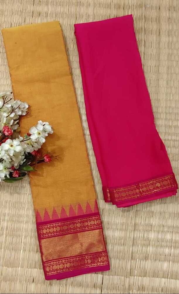 Mustured Color Pure Chettinad Cotton Half Saree