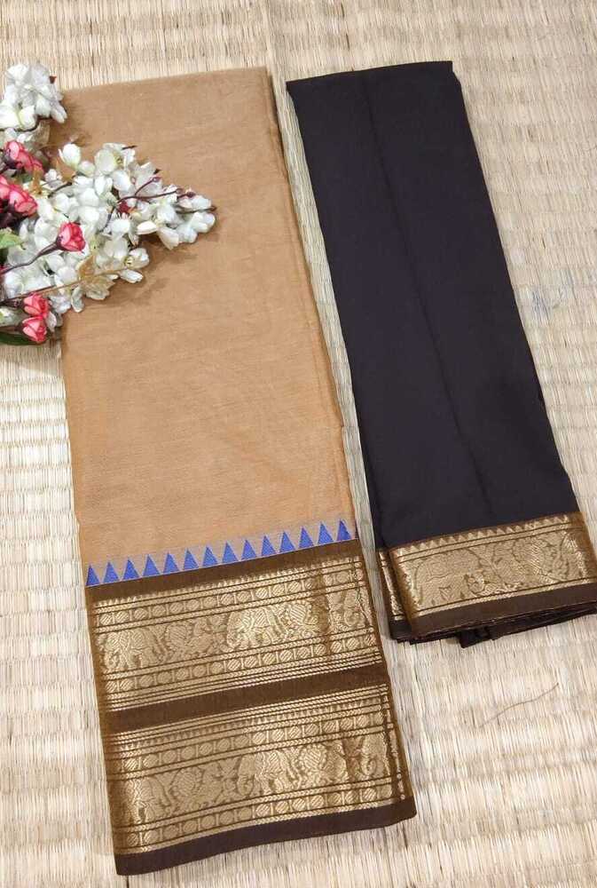 Cream Color Pure Chettinad Cotton Half Saree