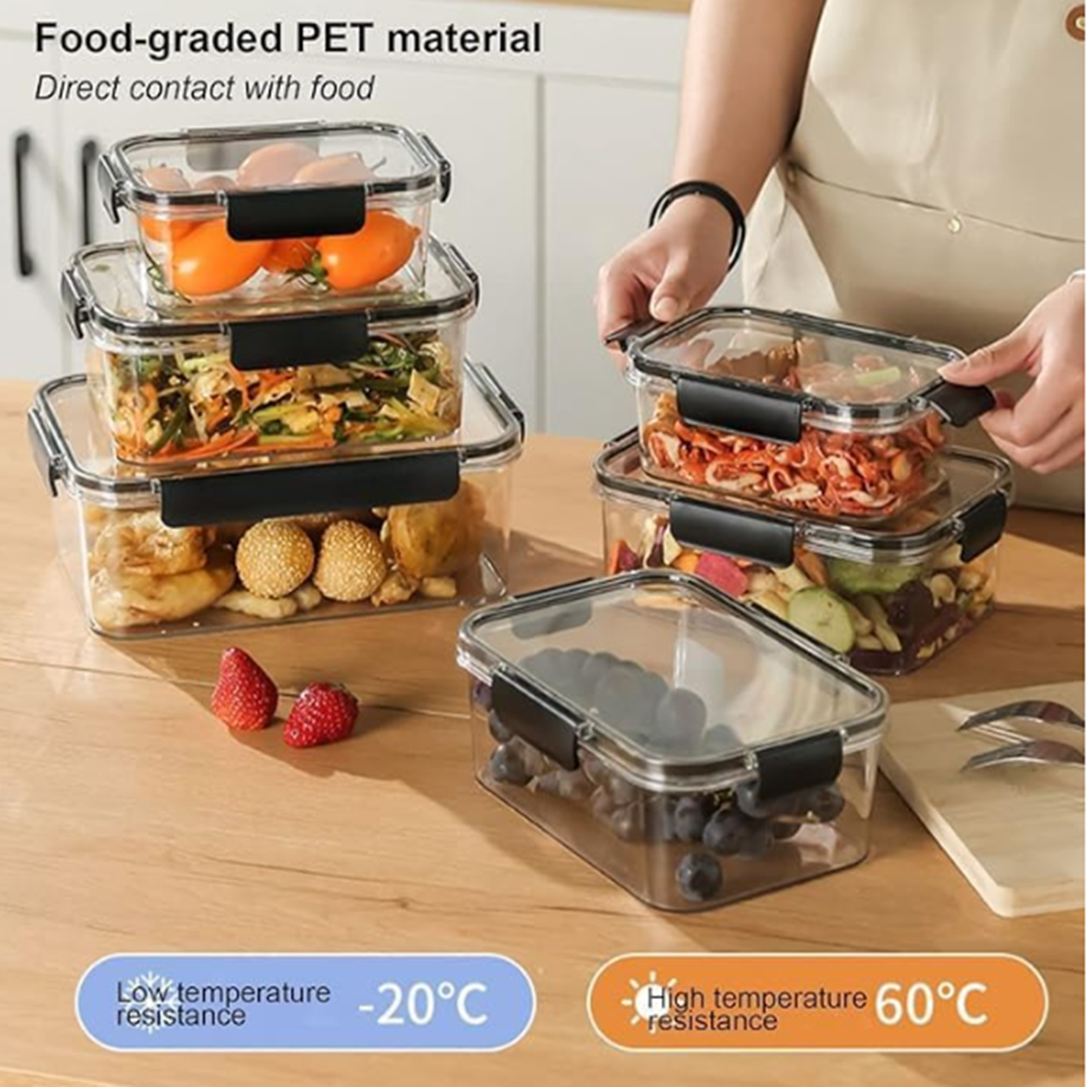 3 Pcs Airtight Container Set - Capacity: 1200 Milliliter (Ml)