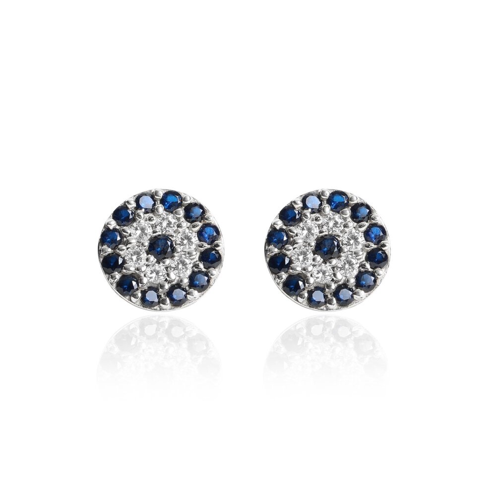 925 Silver Blue Sapphire Stud Earrings for Women | Daily Wear
