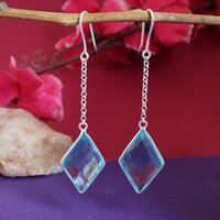 925 Silver Teardrop Earrings For Women | Teal Stone Jewelry