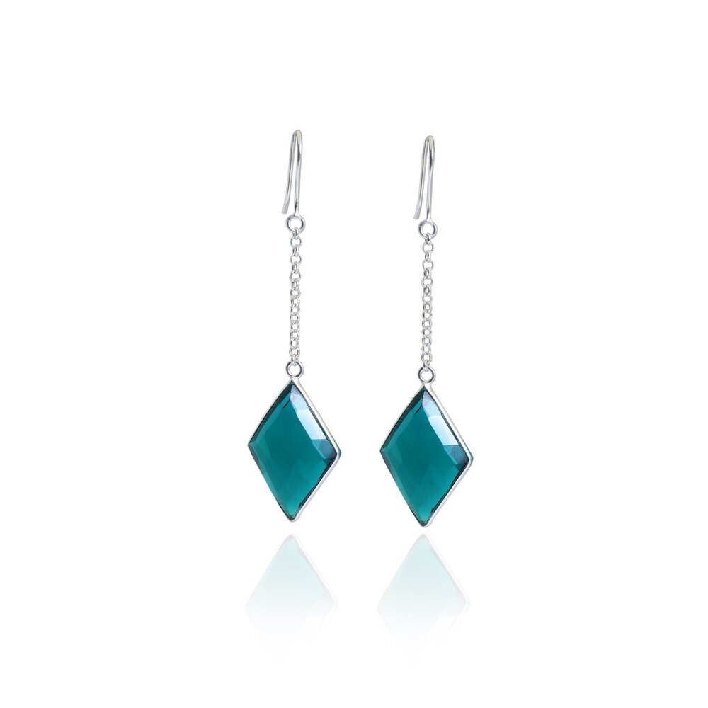 925 Silver Teardrop Earrings for Women | Teal Stone Jewelry